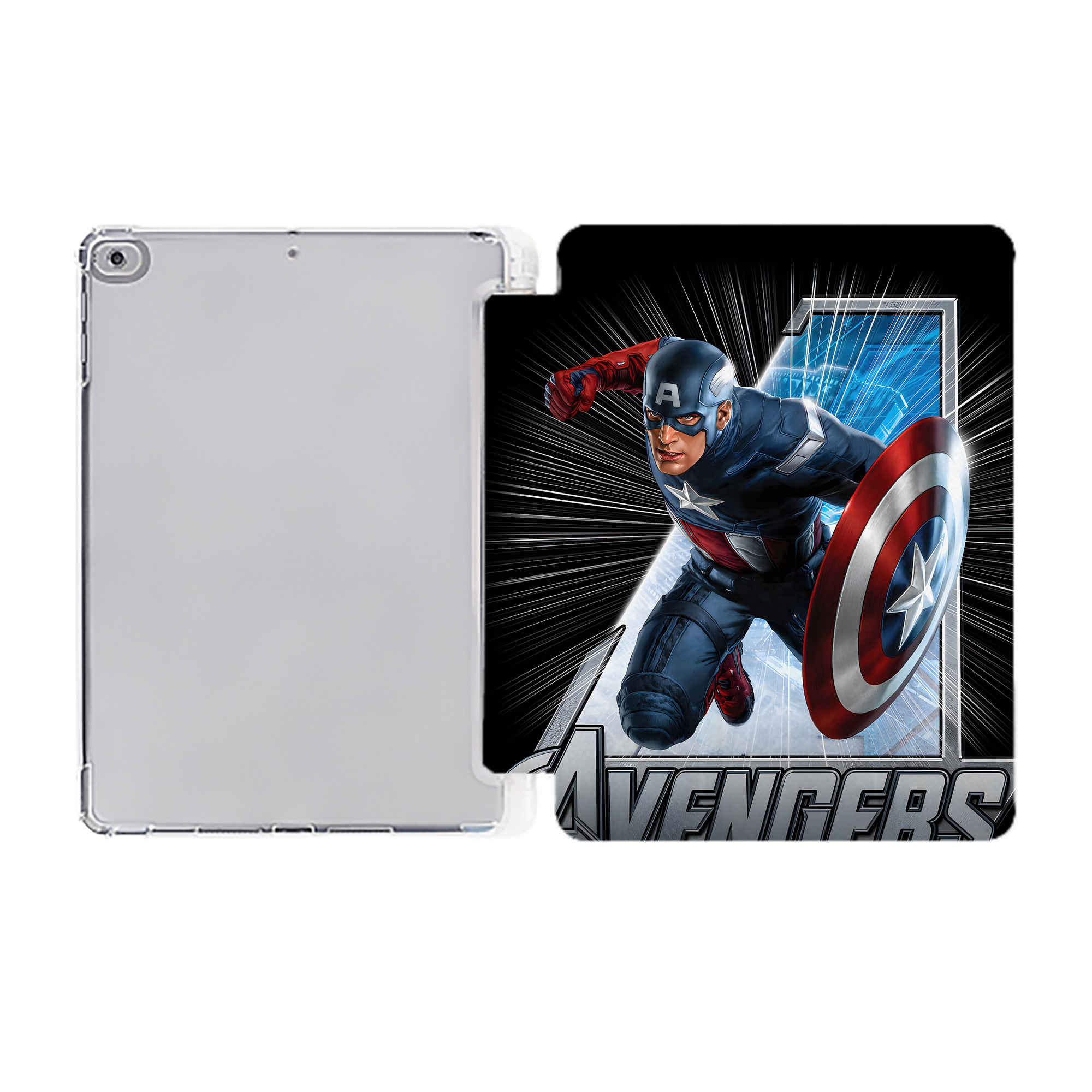 （画像用） アベンジャーズ The Avengers IPad ケース ペン収納付き 三つ折りスタンド PUレザー×シリコン 対応機種9.5/10.5/10.9インチ